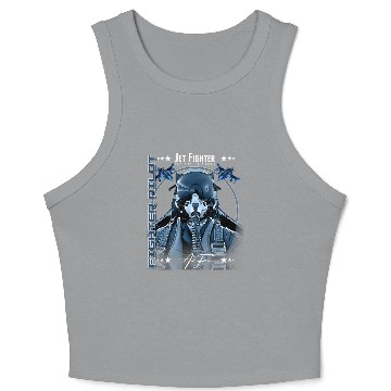 Discover Fighter Pilot Helmet Air Force F4 Phantom Crop Tank Top