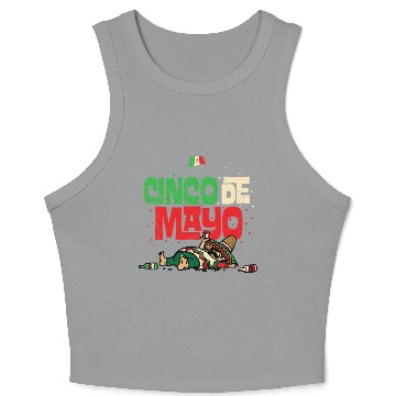 Discover Cinco De Mayo May 5 Drunk Mexican Flag Crop Tank Top