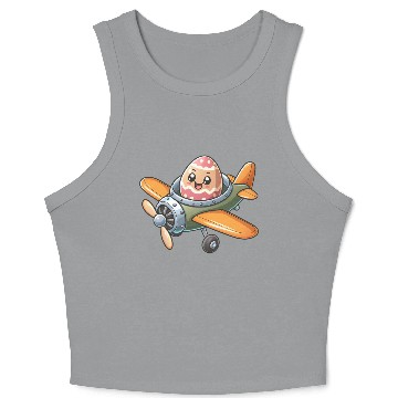 Discover Easter Egg Airplane Pilot Design Crop Tank Top