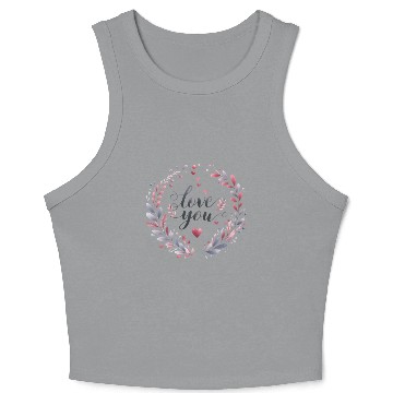 Discover Love you typography Crop Tank Top design