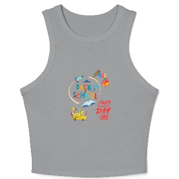 Discover Happy First Day Back To School Crop Tank Top