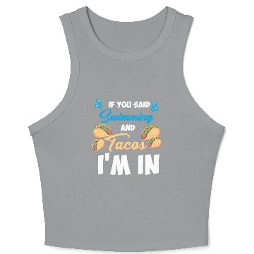 Discover Swimming and Tacos Crop Tank Top
