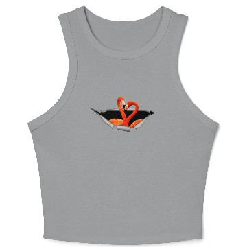 Discover FLAMINGO STICKER Crop Tank Top