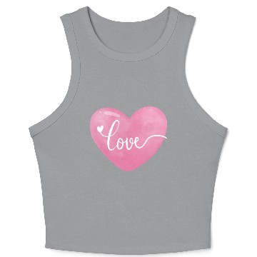Discover Pink heart Crop Tank Top