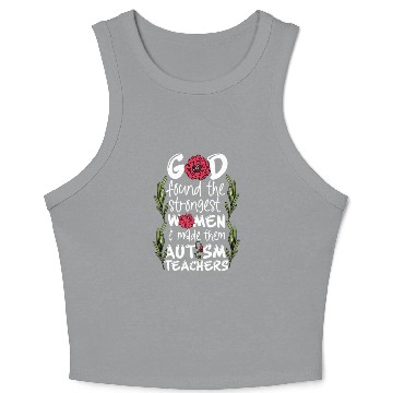 Discover Woman Autism Teacher Crop Tank Top