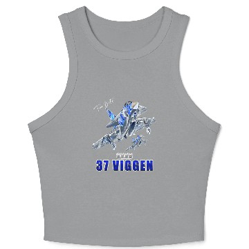 Discover Saab 37 Viggen Swedish Multi Combat Aircraft Crop Tank Top