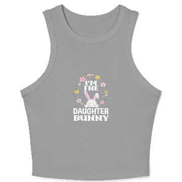 Discover I Am Daughter Easter Bunny Flower Wreath Easter Crop Tank Top