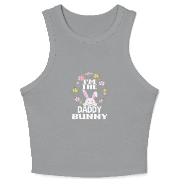 Discover I Am Daddy Easter Bunny Flower Wreath Easter Crop Tank Top