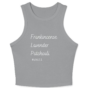 Discover Aromatherapy Frankincense Lavender Patchouli Chill Crop Tank Top