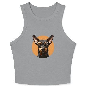 Discover Doberman natural ears Crop Tank Top