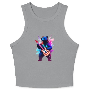 Discover Merica Bear - Rock'n Out! Crop Tank Top