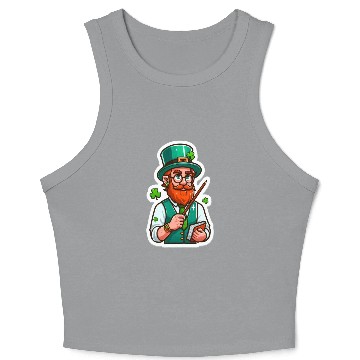 Discover Irish bearded teacher, funny st patricks day Crop Tank Top