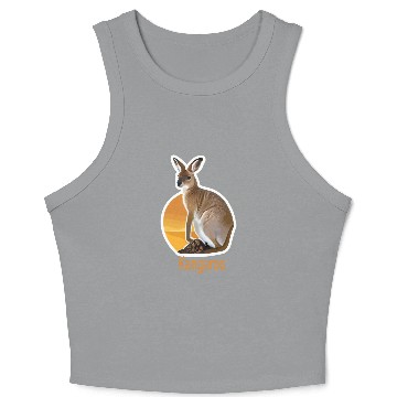 Discover cute kangaroo animal Crop Tank Top