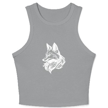 Discover Elegant Cunning Fox In Tattoo Ink Crop Tank Top
