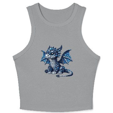 Discover Blue Sapphire Dragon Hatchling Pebble Art Crop Tank Top