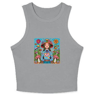 Discover Mushroom 70 s Crop Tank Top