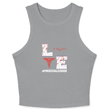 Discover Medical Coder Valentine's Day Design Crop Tank Top