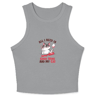 Discover Good Wine and my Cat Cat Mom Cat Lovers Cat Daddy Crop Tank Top