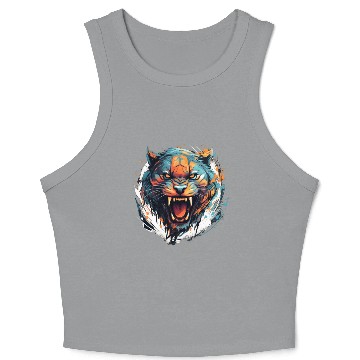 Discover Angry Tiger Crop Tank Top