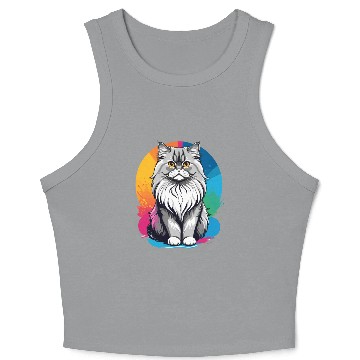 Discover Persian Cat Crop Tank Top