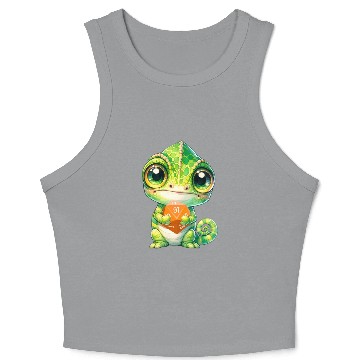 Discover Chameleon Holding 20-sided Dice Crop Tank Top