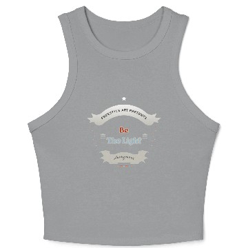 Discover Radiant Typography Badge Illustration Crop Tank Top