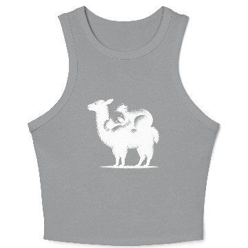 Discover Cuddly Llama With A Chilling Koala On Its Back Crop Tank Top