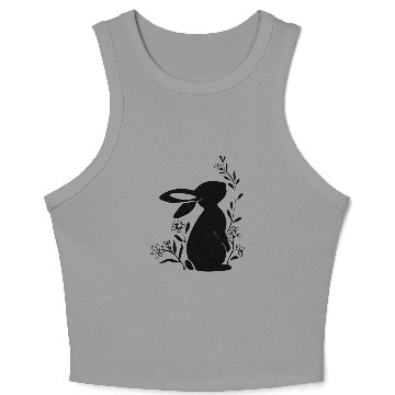 Discover Floral Easter Bunny Rabbit With Spring Flowers Crop Tank Top
