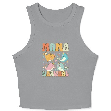 Discover Groovy Narwhal Mom Narwhal Lover Crop Tank Top