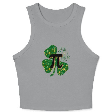 Discover Irish Math 3.14 Pi Day Shamrock St Patrick's Day Crop Tank Top