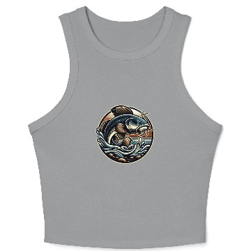Discover Flathead Catfish Fishing Crop Tank Top