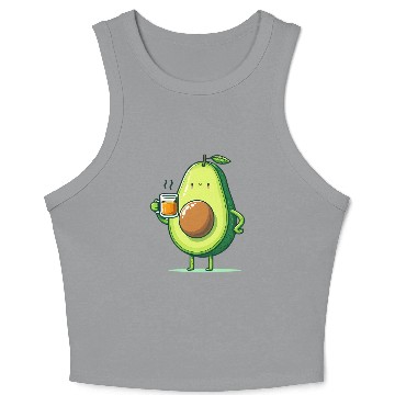 Discover Tea Time Avocado Crop Tank Top