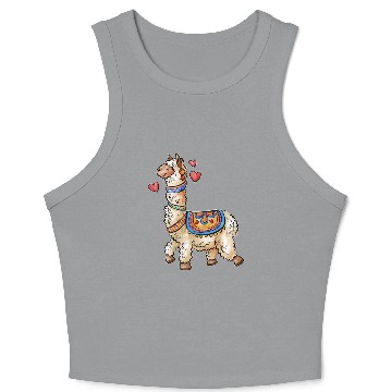 Discover llama for animals lover Crop Tank Top