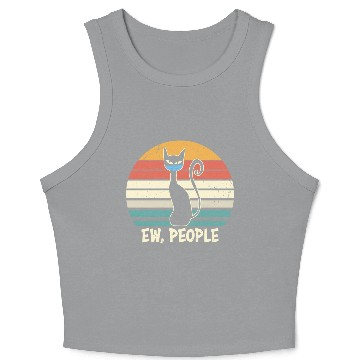 Discover Ew people Black Cat Mask Crop Tank Top