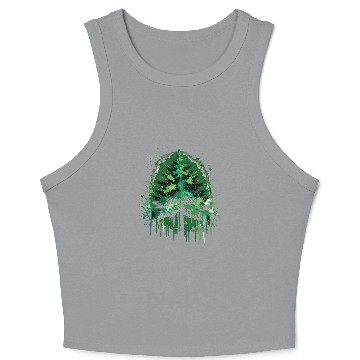 Discover Emerald Forest Drip Art Inspired Design Crop Tank Top