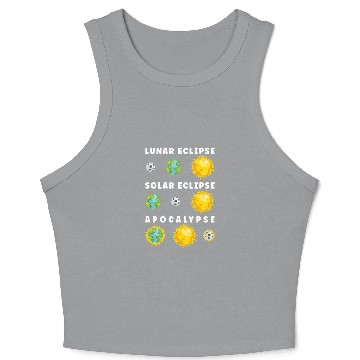 Discover Funny Lunar Solar Eclipse Apocalypse Astronomy Crop Tank Top