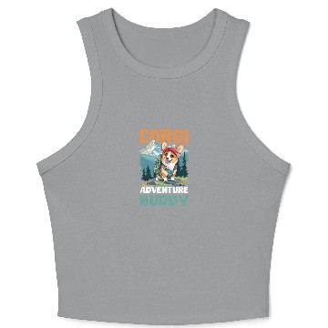 Discover Corgi Mom Dad Corgi Adventure Buddy Crop Tank Top