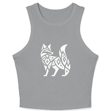 Discover Elegant Fox In T Tattoo Style Crop Tank Top