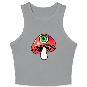 Discover Mushroom With One Green Eye Crop Tank Top