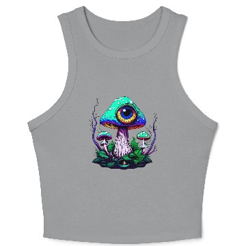 Discover Mushroom With One Eye Crop Tank Top