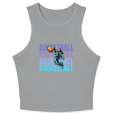 Discover Astronaut Dunking Basketball Creative Illustration Crop Tank Top