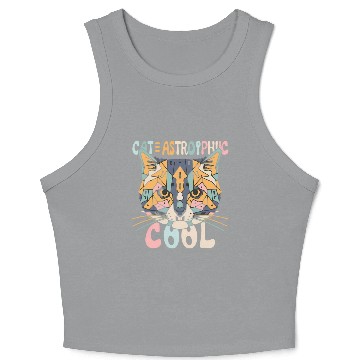 Discover CAT-ASTROPHIC COOL ,funny Cat slogan ,cat lovers. Crop Tank Top