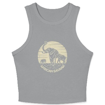 Discover African Savana Elephants Crop Tank Top
