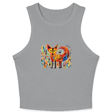 Discover Abstract Fox pop art Crop Tank Top
