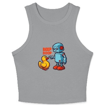 Discover Beep Boop Robot With Duck Crop Tank Top