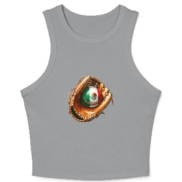 Discover Mexico flag baseball design Crop Tank Top