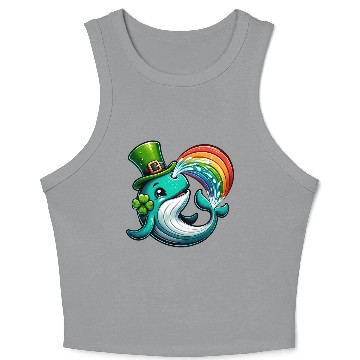 Discover St. Patrick's Day Whale Cartoon Crop Tank Top