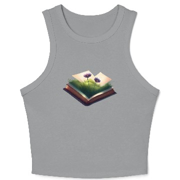Discover Book and Flower Crop Tank Top