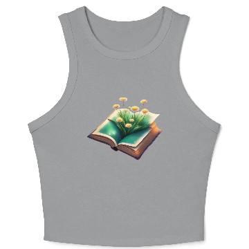 Discover Book and Flower Crop Tank Top