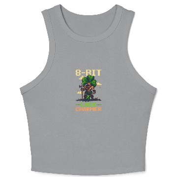 Discover St. Patricks Day Gaming 8-Bit Luck Charmer Crop Tank Top